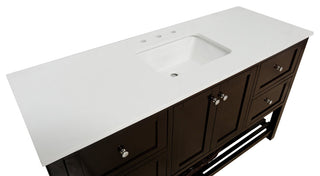 Lakeshore 60" Single Bathroom Vanity, Chocolate, Engineered White