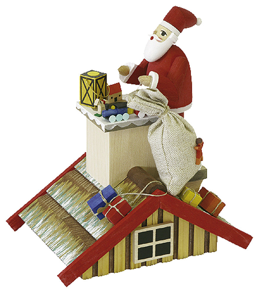 Richard Glaesser Incense Burner- Santa On Roof- Presents