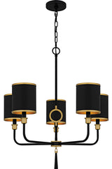 Lockery Five Light Chandelier in Matte Black