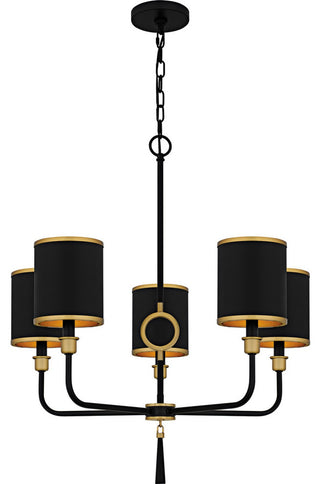 Lockery Five Light Chandelier in Matte Black