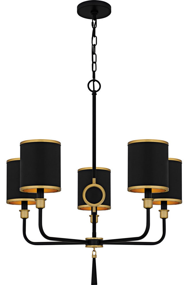 Lockery Five Light Chandelier in Matte Black