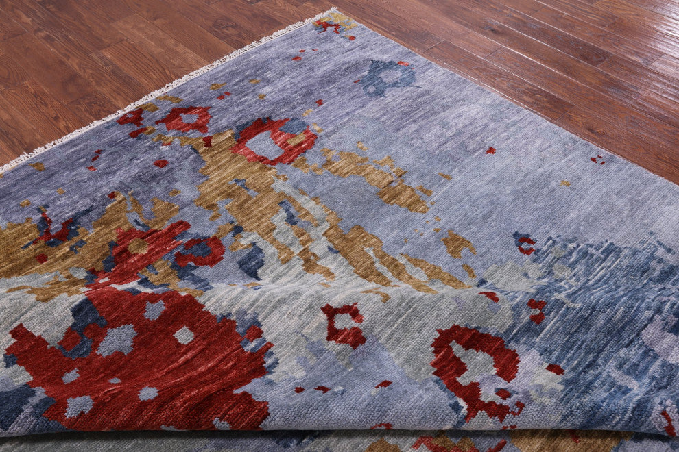 Modern Hand Knotted Wool Rug 8' 10" X 12' 1" Q8984