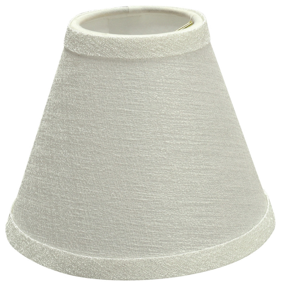 32119-6 Small Hardback Empire Chandelier Clip On Lamp Shade Pearl Linen 3"x6"x5"