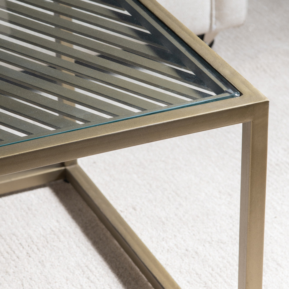 Christian Metal and Glass Coffee Table
