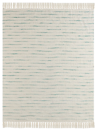 Shimmer Stripe Woven Throw Blanket with Fringe, Teal