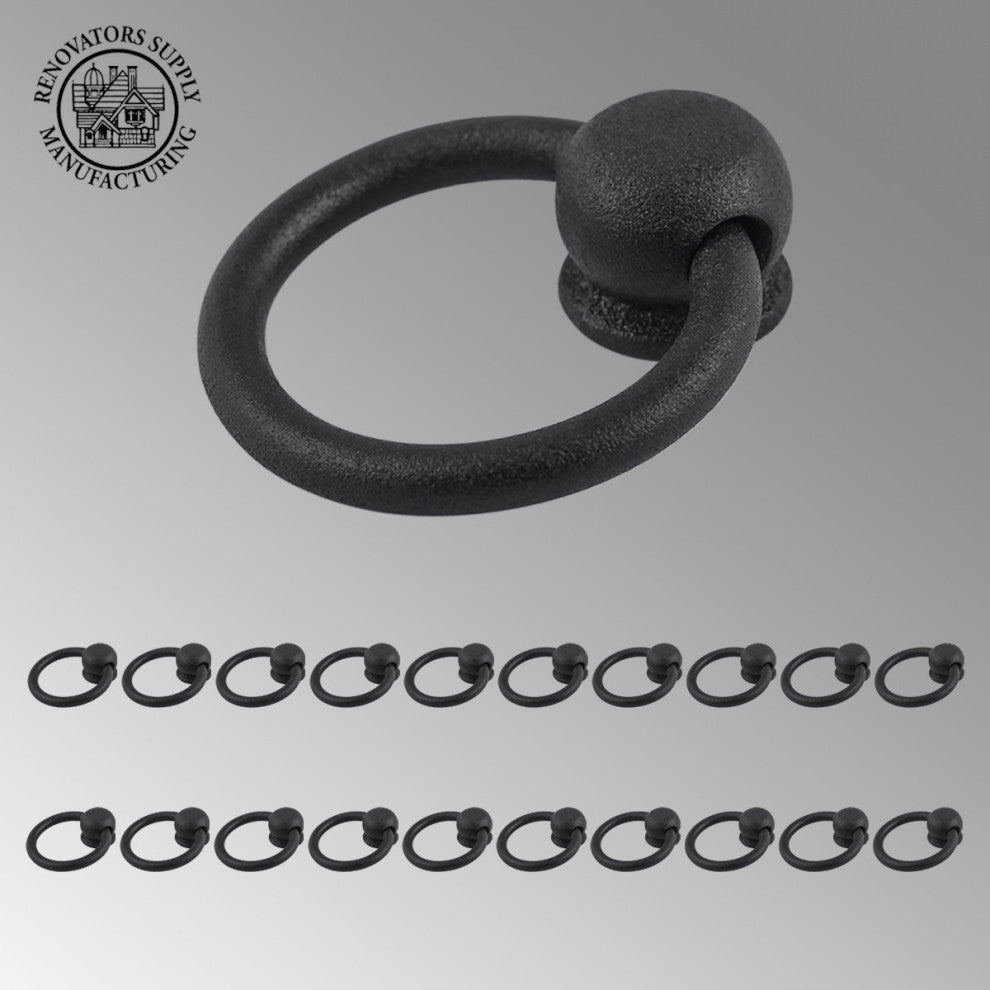 Cabinet Ring Pulls Mission Black Wrought Iron Pack of 20 |