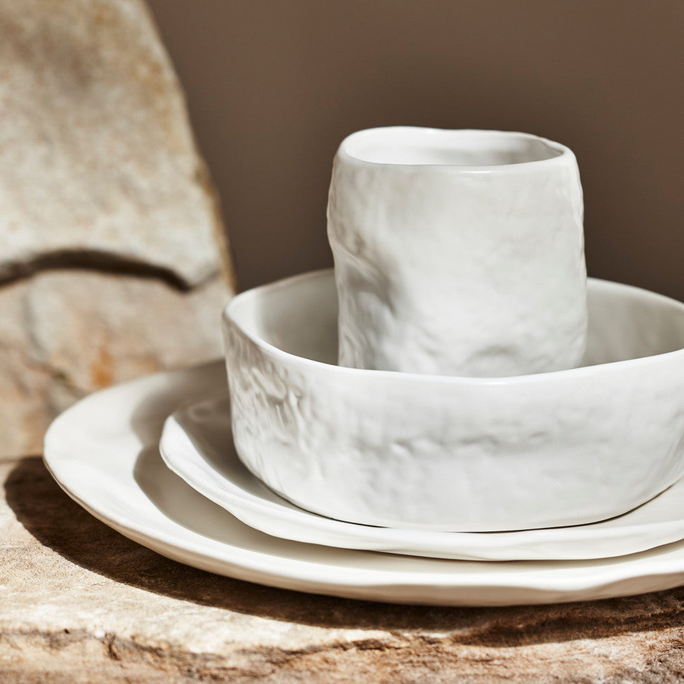 Stone by Mercer Project ATIK Stoneware 32 Piece Dinnerware Set, White
