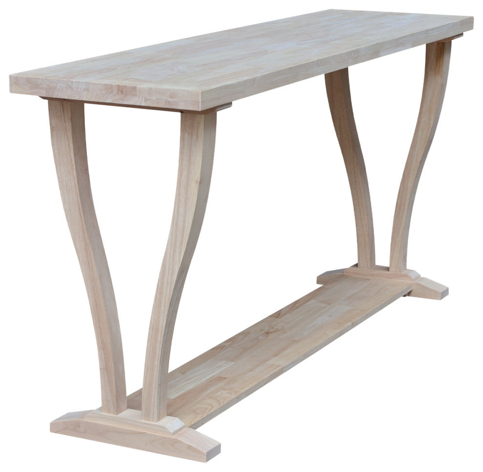 LaCasa Solid Wood Sofa Table, Unfinished