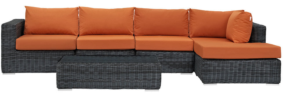 Canvas Tuscan Summon 5-Piece Outdoor Patio Sunbrella Sectional Set