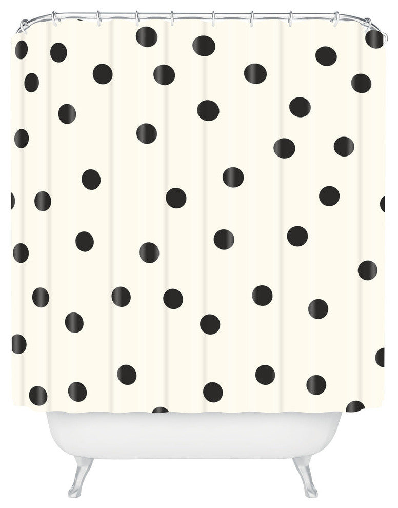 Garima Dhawan Vintage Dots Black Shower Curtain