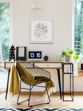 "Flower Model" Framed Painting Print, 12x12