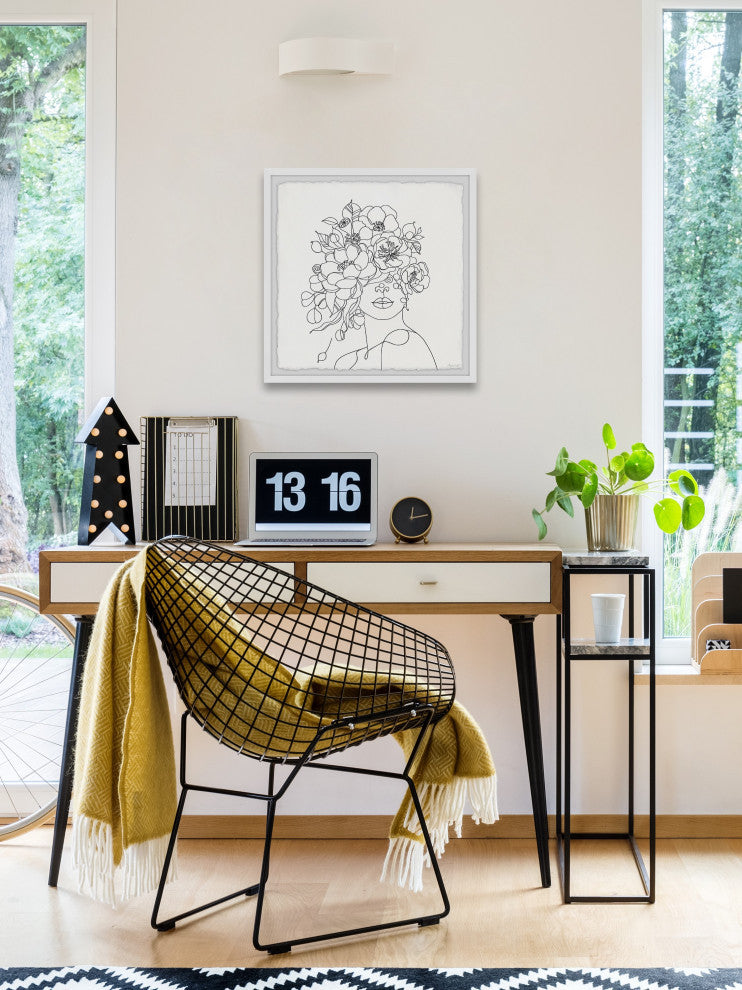 "Flower Model" Framed Painting Print, 12x12