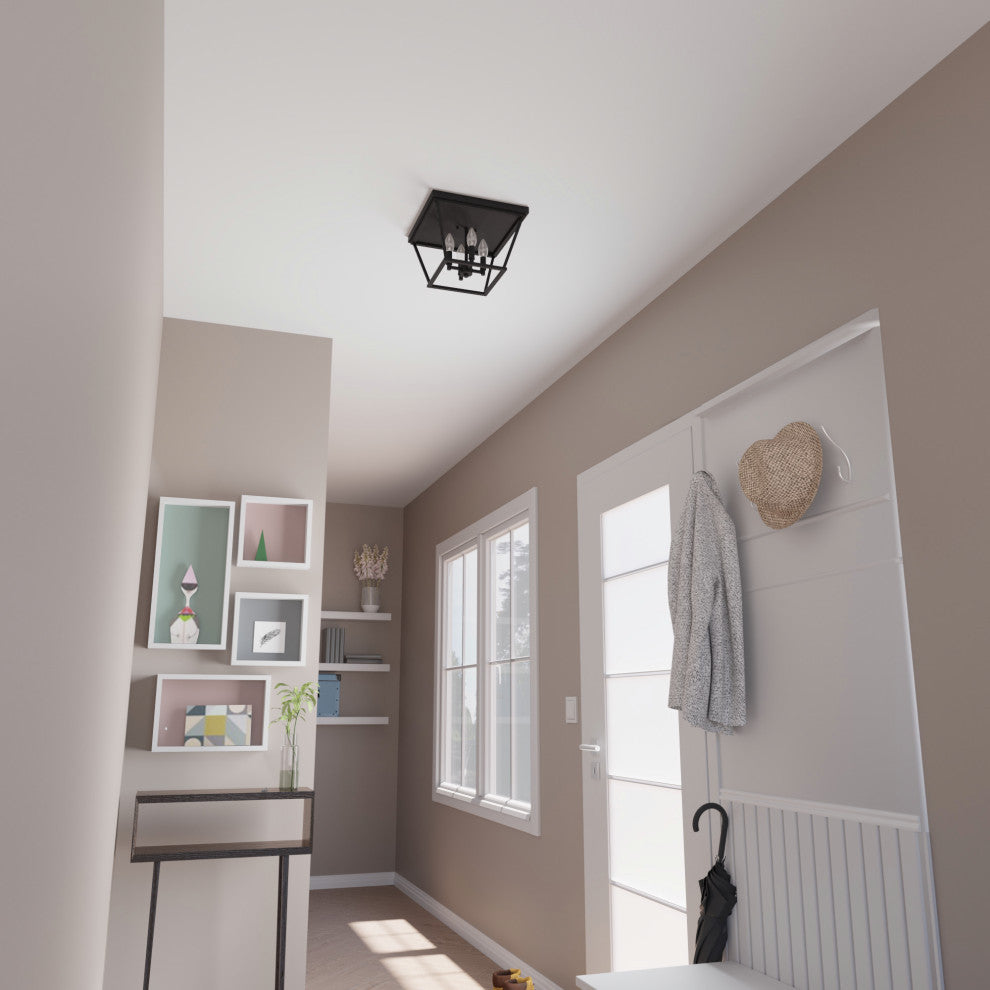 Hunter Laurel Ridge Natural Iron 4-Light Flush Mount Ceiling Light