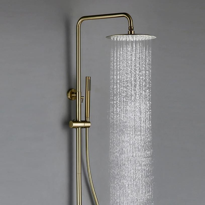 Wasser™ Shower Faucet With Handheld Shower Head, Brushed Gold, 12" Showerhead