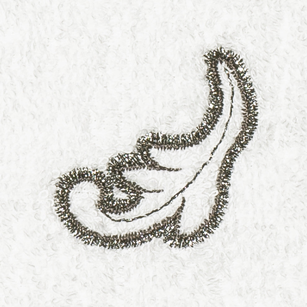 Linum Home Turkish Cotton April 2-Piece Embellished Washcloth Set, White