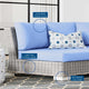 Sofa Corner Chair, Rattan, Wicker, Gray Blue, Modern, Outdoor Patio Cafe