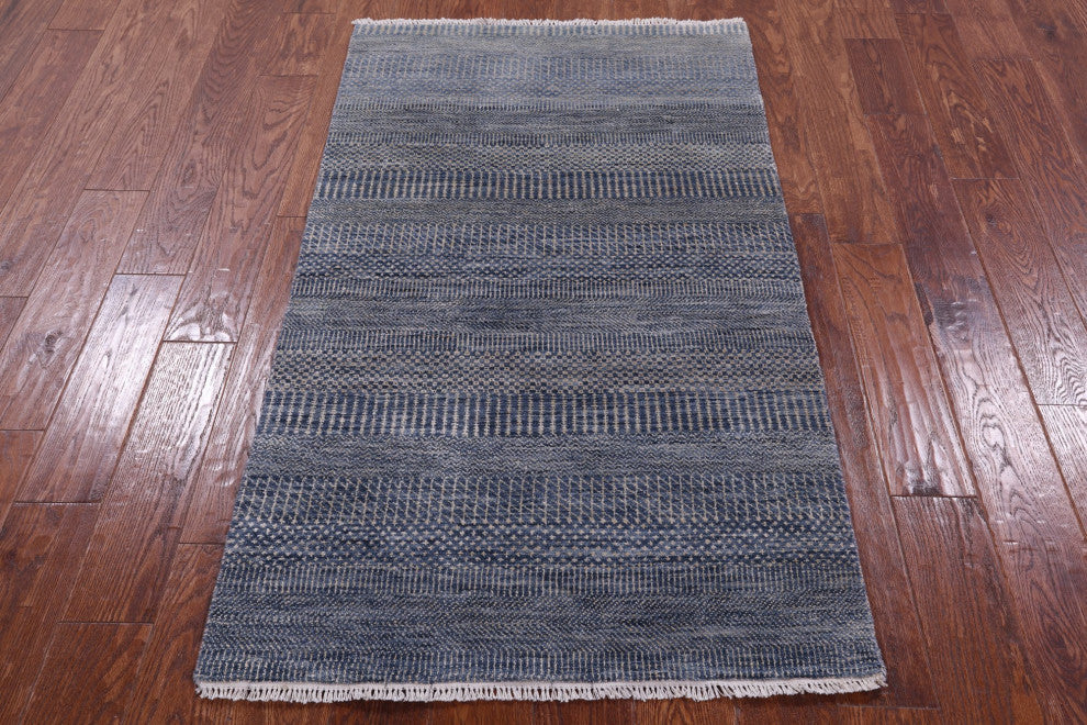 2' 11" X 5' 0" Savannah Grass Handmade Wool and Silk Rug Q11534