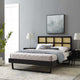 Platform Bed Frame, Full Size, Wood, Black, Modern Mid-Century, Bedroom Master