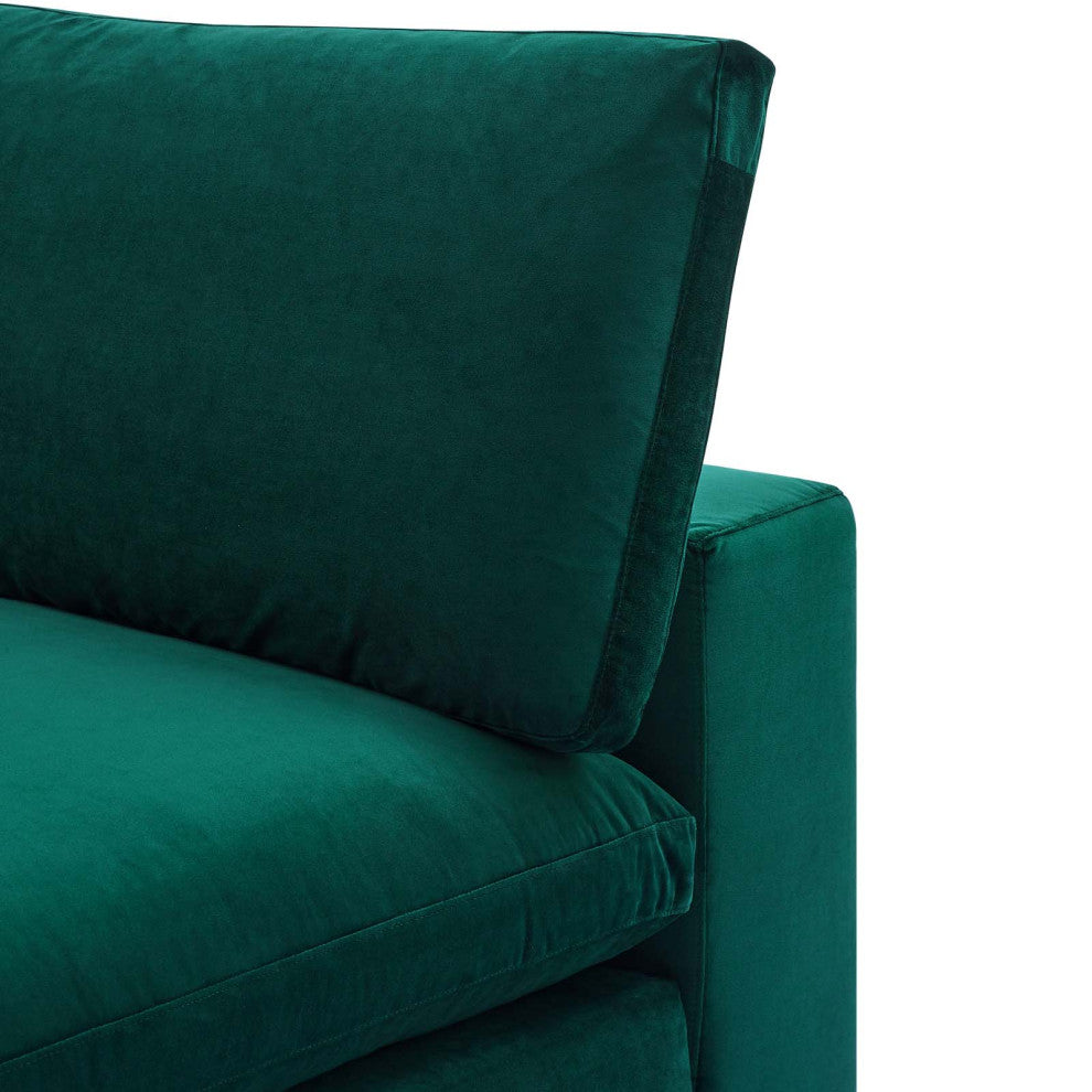 Sofa Middle Chair, Velvet, Green, Modern, Living Lounge Hotel Lobby Hospitality
