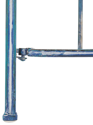 Safavieh Amaris Wrought Iron 4-Tier Outdoor Baker's Rack, Antique Blue