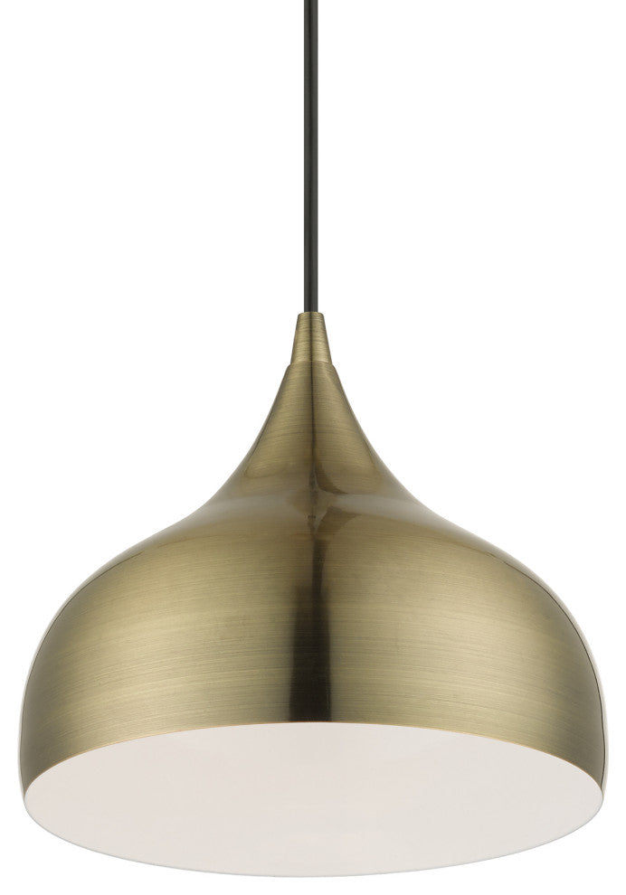 Livex Lighting 1 Light Antique Brass Pendant