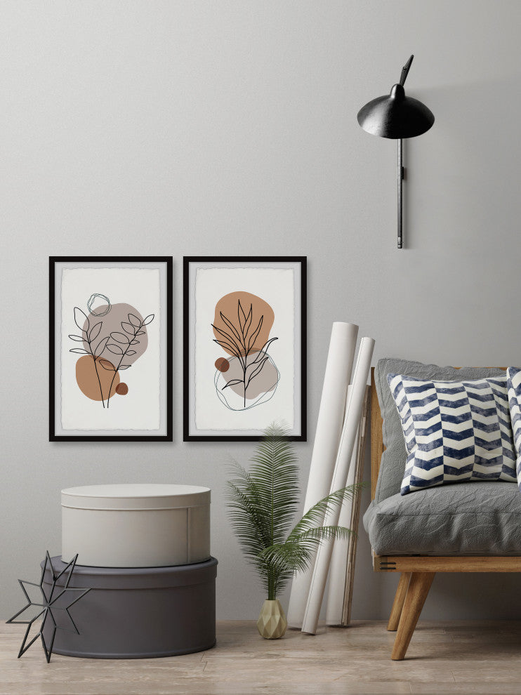 Growing on Boulders Diptych, 2-Piece Set, 30x45 Panels