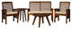 5-Piece Acacia Wood Conversation Set - Dark Brown