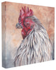 Rust Orange Painted Rooster Portrait Canvas Wall Art, 24"x24"