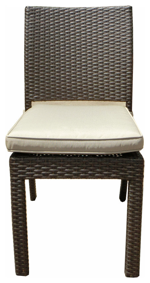 South Beach Dining 4 Chairs Outdoor Patio Furniture Wicker Resin Rattan