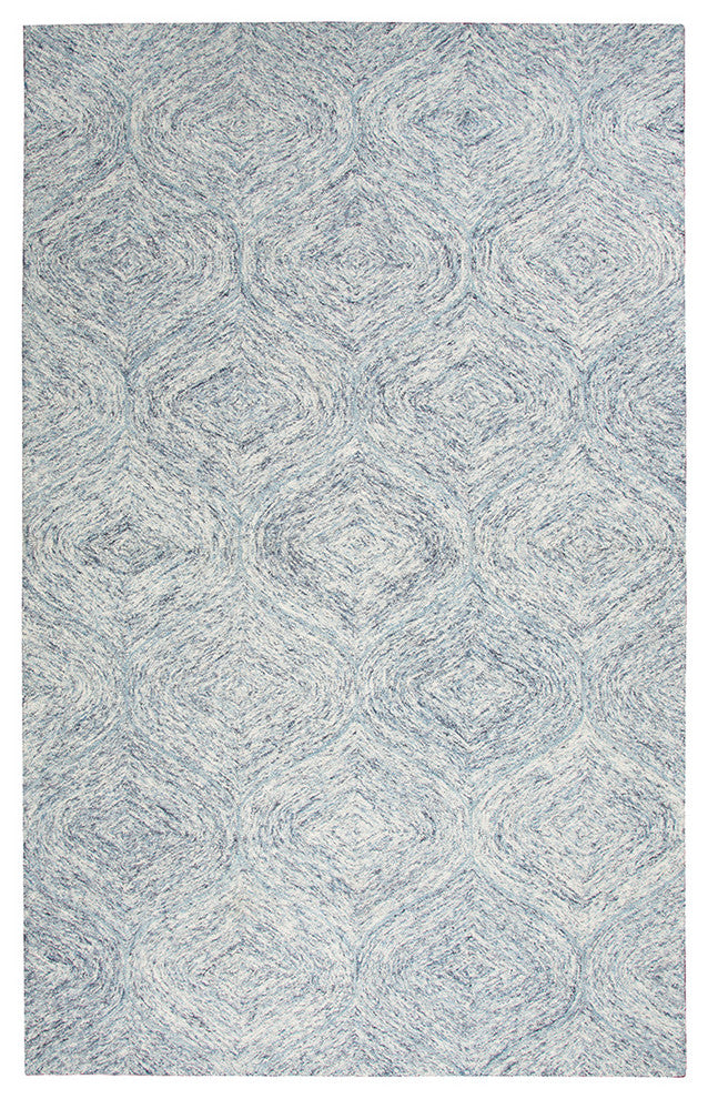 Rizzy Home Brindleton BR362A Blue Trellis Area Rug, Rectangular 9'x12'