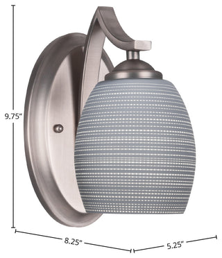 Zilo Wall Sconce Shown, Graphite Finish With 5" Gray Matrix Glass