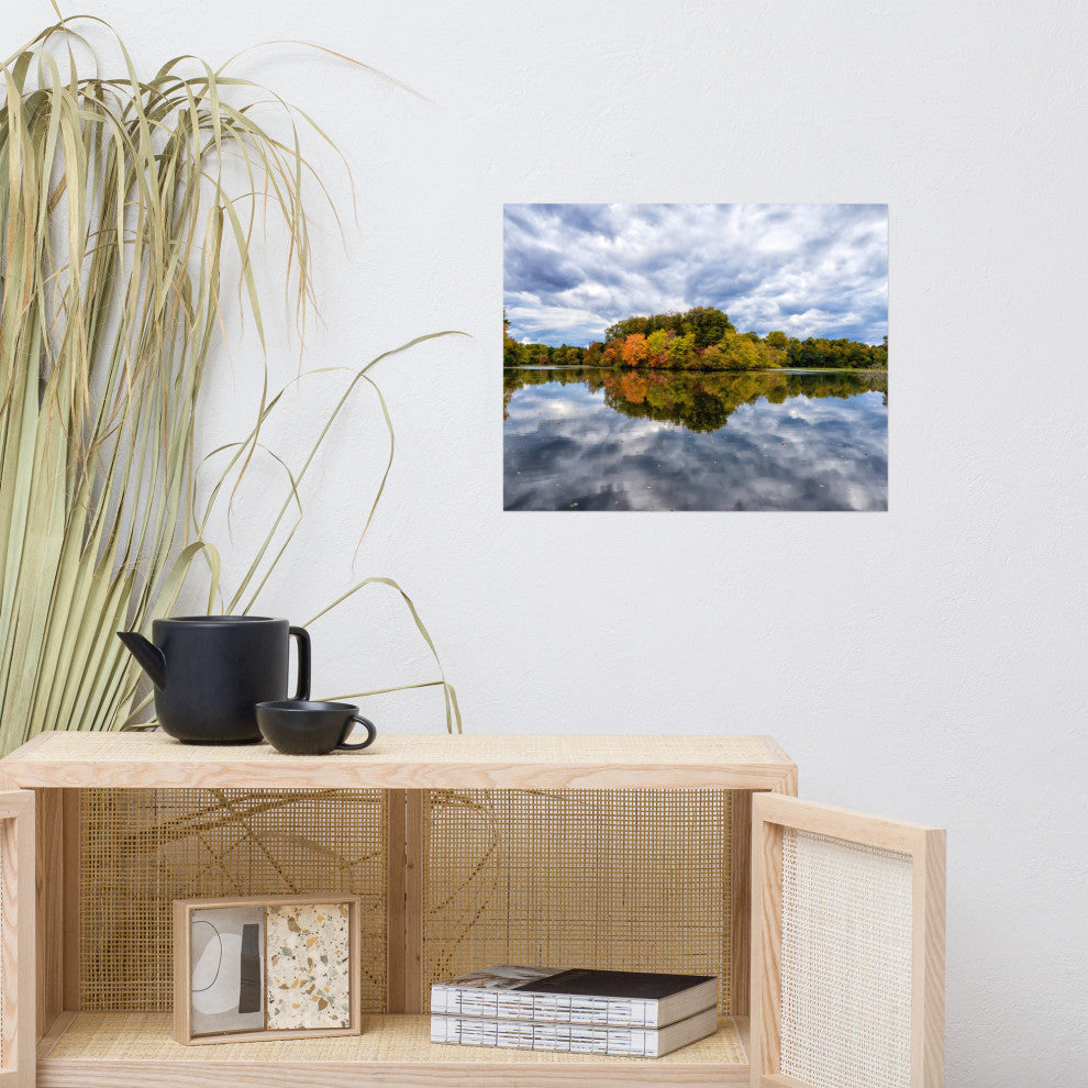Autumn Reflections Landscape Photo Rural / Rustic Unframed Wall Art Print, 16" X 20"