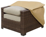 Fabric Dust Cover for Outdoor Chairs, Medium, Light Brown