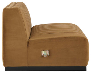 Conjure Channel Tufted Performance Velvet 5-Piece Sectional, Black Cognac