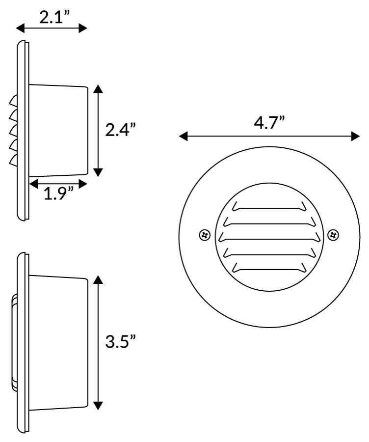 Lightkiwi Louvered Deck Light for Landscape Lighting, Brass