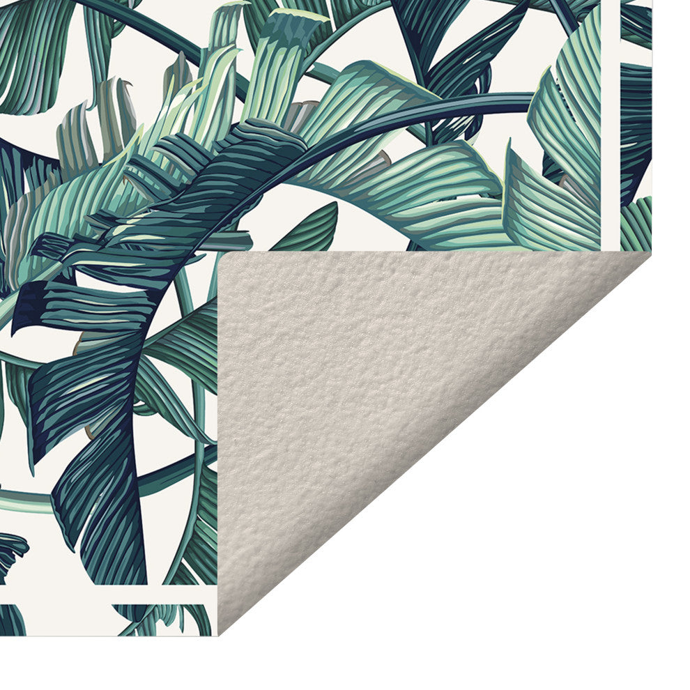 Tropical Leaf Pattern Vinyl Floor Mat, 2' x 3'