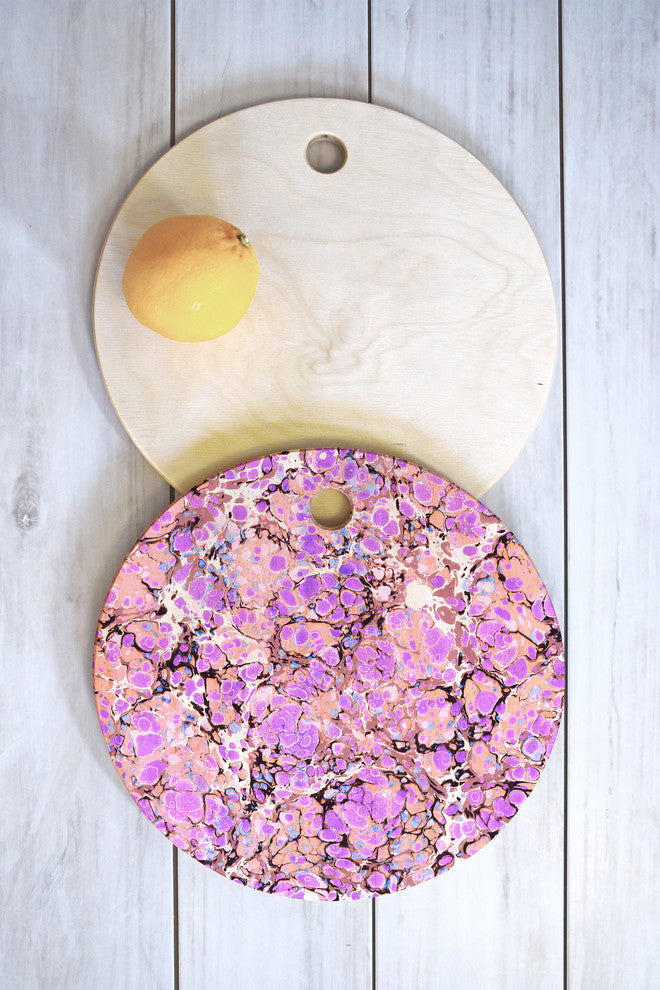 Amy Sia Marble Bubble Lilac Cutting Board, 11.5"x11.5"