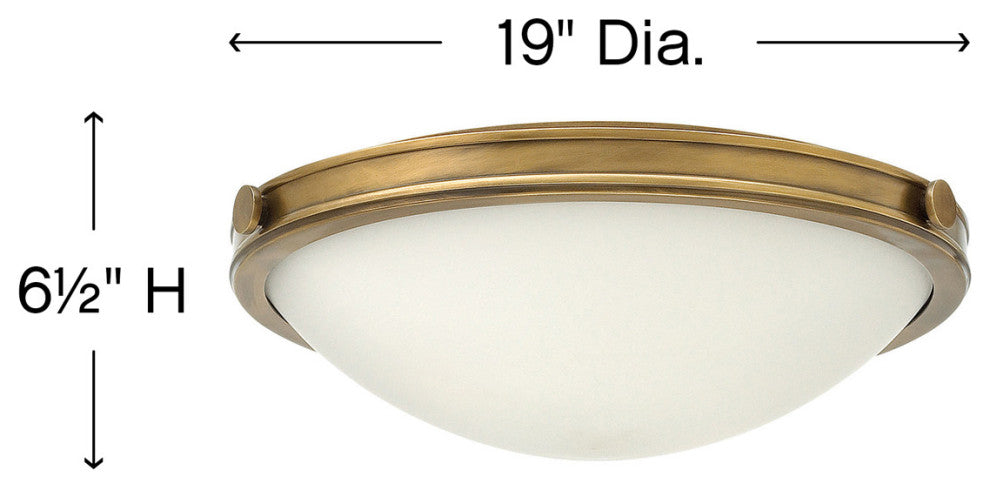 Hinkley Maxwell Medium Flush Mount, Heritage Brass