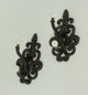 Brown Cast Iron Fleur De Lis Double Wall Hooks Set of 2