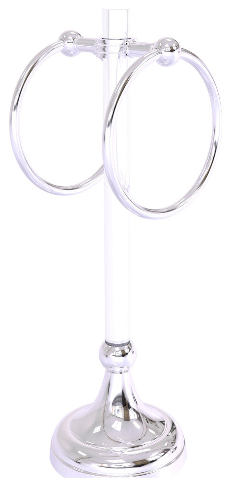 Pacific Grove 2 Ring Vanity Towel Ring with Dotted Accents, Polished Chrome
