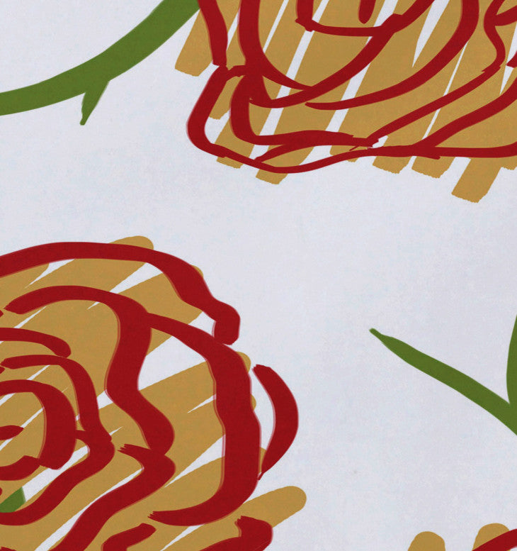 18"x14" Spring Floral 1, Floral Print Placemat, Gold, Set of 4