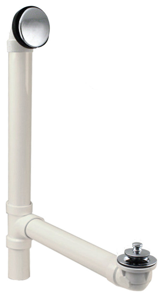 Illusionary Overflow 12" & 4" Sch. 40 PVC Bath Waste and Overflow Lift, Polished Chrome