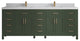 Cambridge 84" Double Sink Bath Vanity in Pewter Green 2" Calacatta Sienna