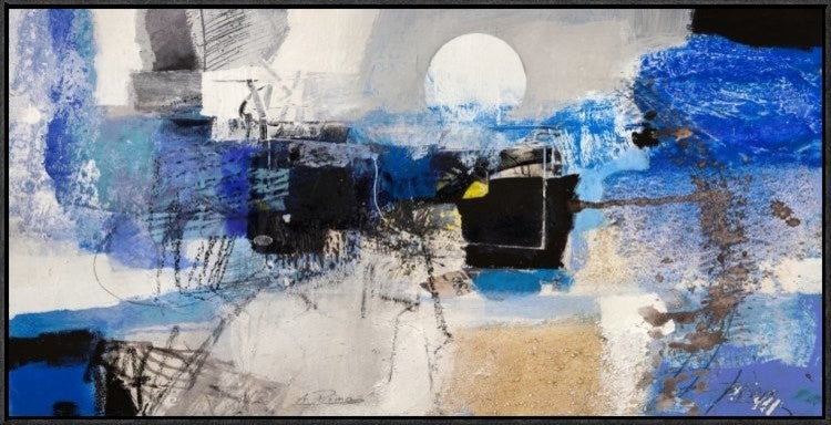 "Moonlight" Framed Canvas Giclee by Arthur Pima, 37x19"