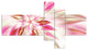 Dance of Red Exotic Flower, Floral Canvas Art Print, 60"x32", 5 panels