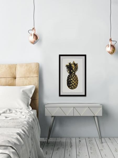 "Pineapple Golden" Framed Painting Print, 16"x24"