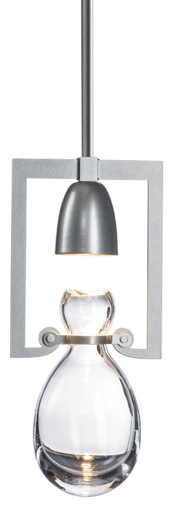 Apothecary Mini Pendant, Vintage Platinum Finish, Clear Glass