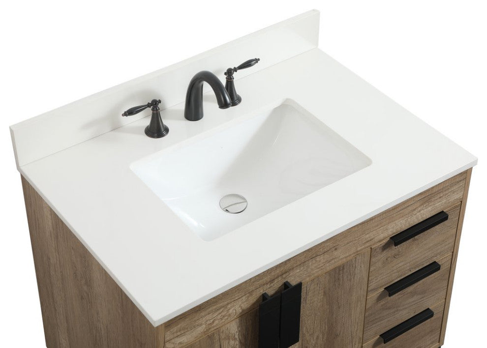 Home Living 22" Modern Natural Oak-Light Bathroom Vanity