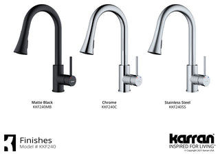 Karran Weybridge Single-Handle Pull-Down Sprayer Kitchen Faucet, Matte Black
