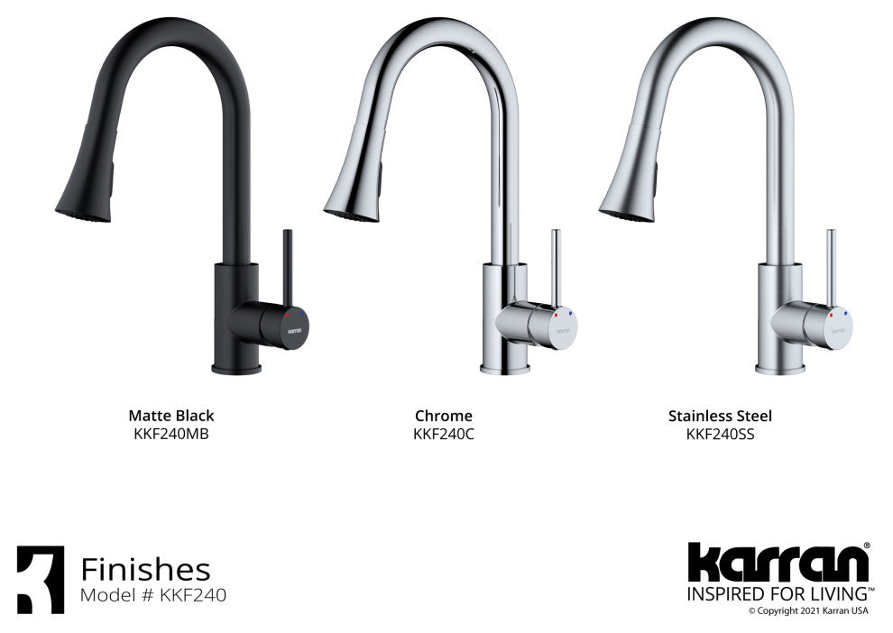 Karran Weybridge Single-Handle Pull-Down Sprayer Kitchen Faucet, Matte Black